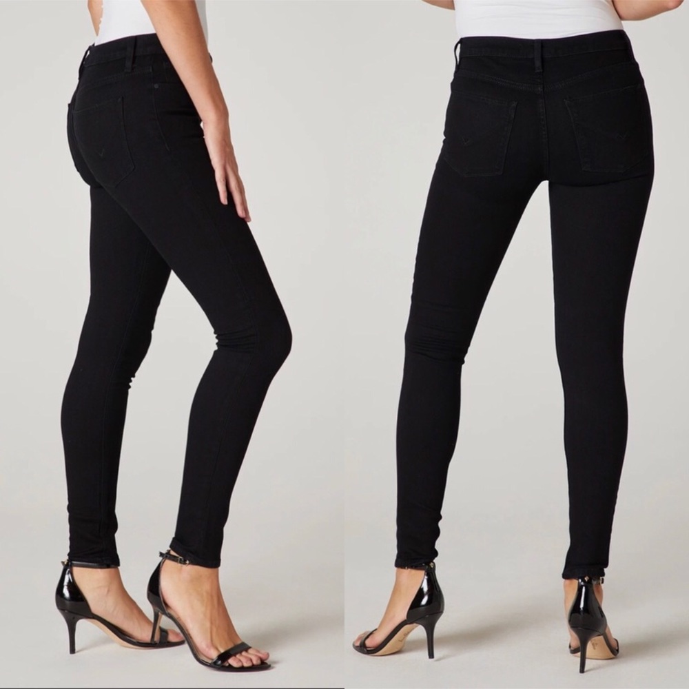 Hudson Nico Midrise Super Skinny  Black Jeans
